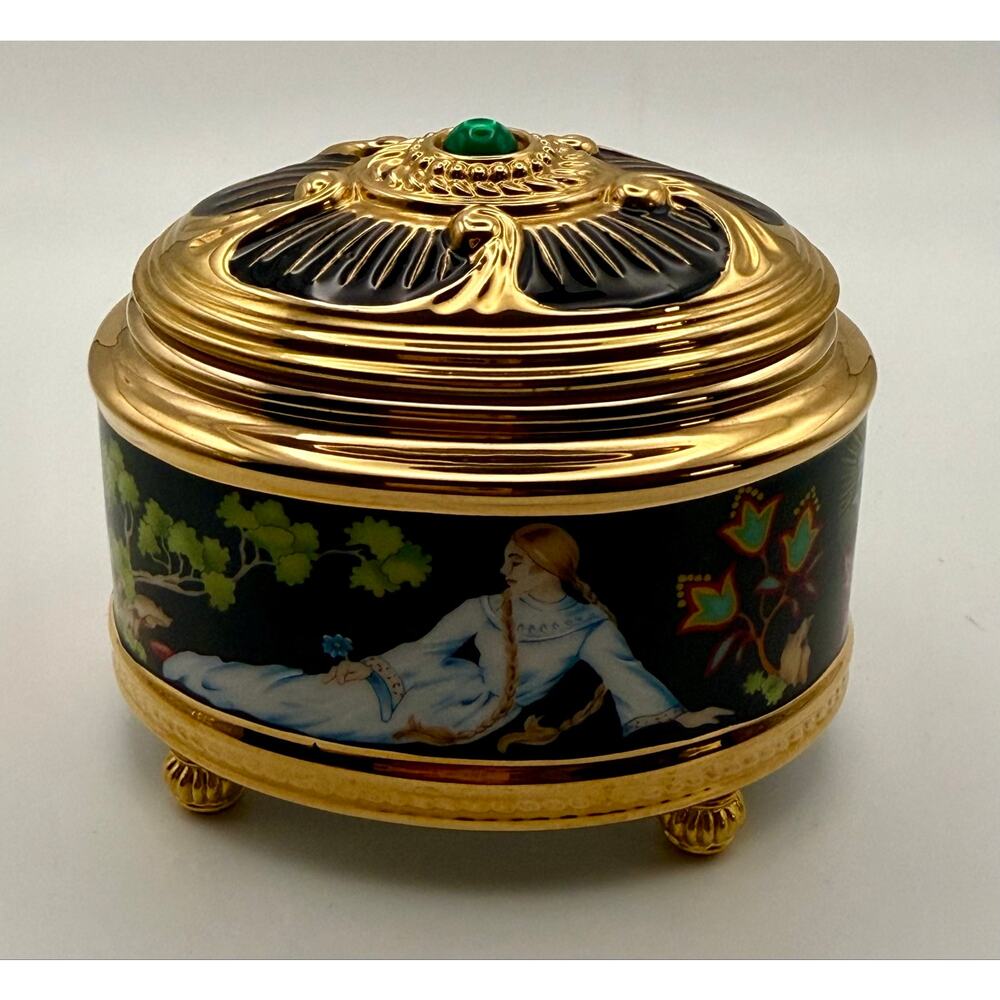 Vintage House of Fabergé Franklin Mint "The Stone Flower" Music Box